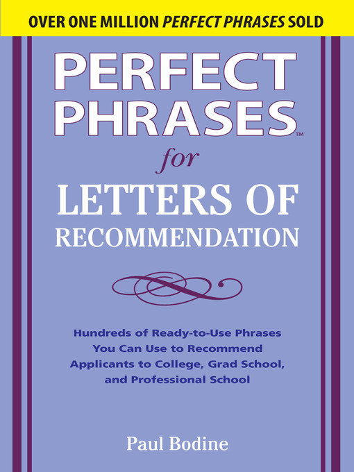 Title details for Perfect Phrases for Letters of Recommendation by Paul Bodine - Available